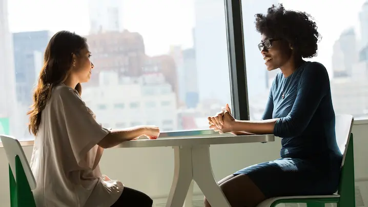 two women having a conversation